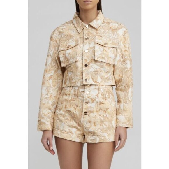 SIGNIFICANT OTHER Jean Shorts LENNY Biscuit Tapestry Womens NWT MRP $199 Size 4 - Picture 2 of 10